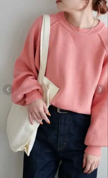 [ DISCOAT ] 맨투맨 라이크 숏 풀오버 로즈 핑크