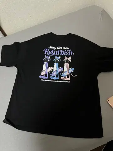 refurbish 리퍼비쉬 블랙t 반팔 티셔츠 상의 여름옷 로고