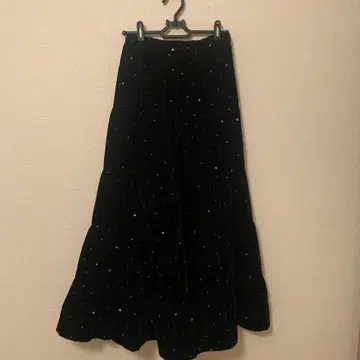 쿠튀르 아담 글리터 벨벳 캉캉 스커트