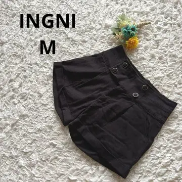 잉그 숏팬츠 슬림 레그 하이웨스트 더블 버튼 블랙 M