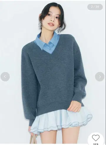 완판템 LILY BROWN 셔츠 도킹 프릴 미니 원피스