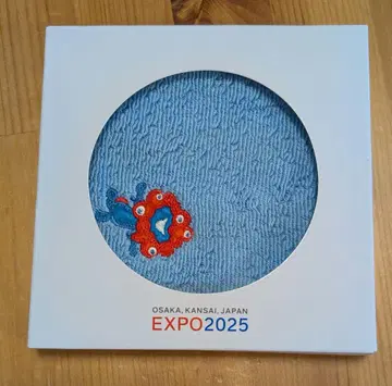 EXPO 2025 미야쿠미야쿠 자수 핸드 타월 블루