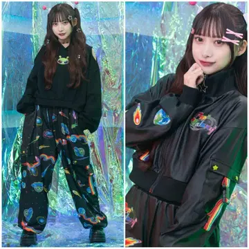 [ 정가 이하 ] 우주 화려한 하라주쿠 팝 갤럭시 셋업 ACDC RAG