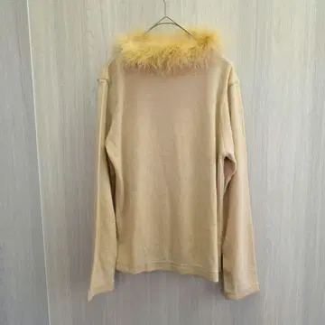 YOU KU M 상의 티셔츠 스웨터 퍼 베이지 M