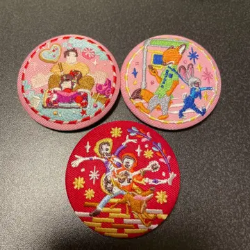 [ 미사용 새상품 ] 디즈니 자수 캔뱃지 3종 세트