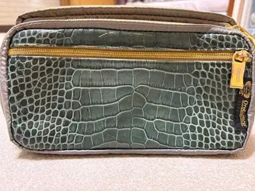 오로비안코 바디백 웨스트 파우치 엠보 가죽 골드 금장 장식 2칸