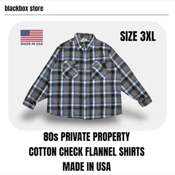 USA제 80s PRIVATE PROPERTY 체크 플란넬 셔츠