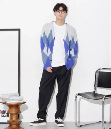 NANOUNIVERS 다이아몬드 무늬 니트 가디건