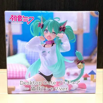 하츠네 미쿠 Desktop Cute 피규어 고양이 귀 T셔츠