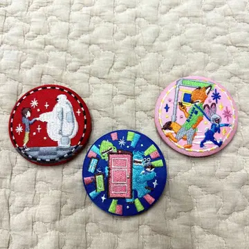 디즈니 자수 캔뱃지 주토피아 몬스터 주식회사 베이맥스