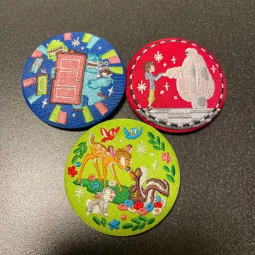 [ 미사용 새상품 ] 디즈니 자수 캔뱃지 3종 세트