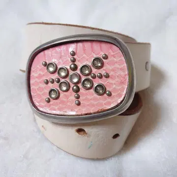 스터드 장식 가죽 벨트 30 핑크 STARDUST