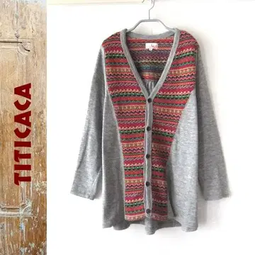 새상품급 TITICACA/티티카카 에스닉 절개 가디건 F