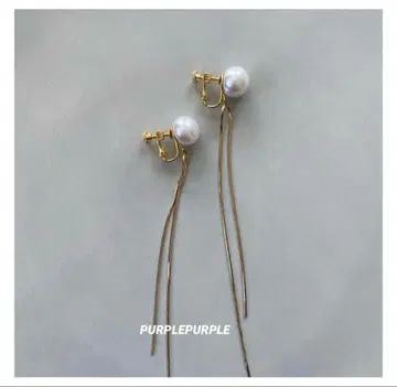 BLEUFUME 블루 롱 체인 펄 귀찌