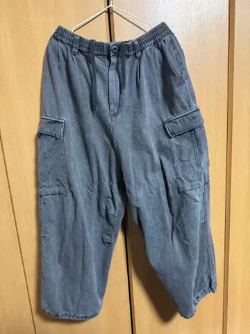 인기 카고 팬츠 그레이 허리밴딩