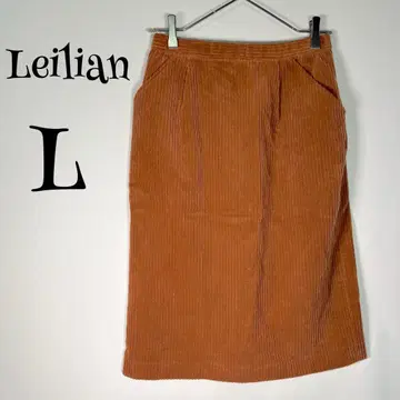 [ Leilian ] 코듀로이 타이트 스커트 브라운 L