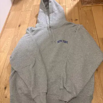Champion 그레이 NEW YORK 후드티 L 사이즈