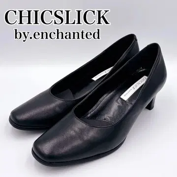 [ 새상품급 ] CHICSLICK 무지 천연 가죽 펌프스 포멀 가죽 블랙