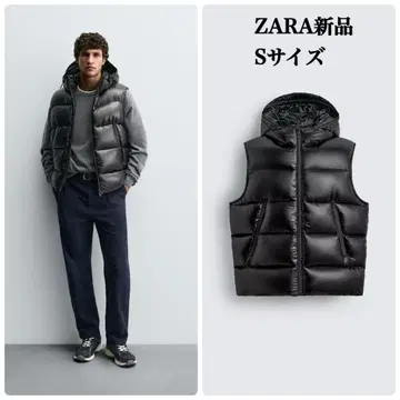 ZARA 100% 페더 다운 베스트 S 사이즈 택 포함 새상품 블랙