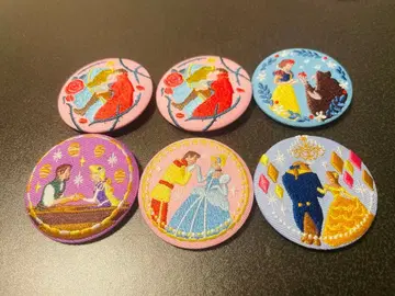 디즈니 자수 캔 배지 6개 세트