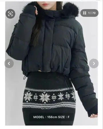 EATME 후드 다운 블루종