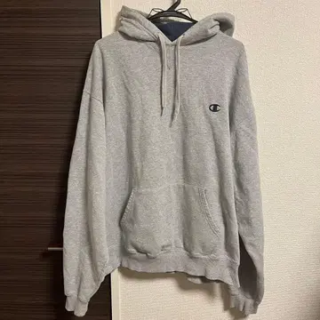 챔피온 원포인트 자수 로고 빅 후드 맨투맨 그레이