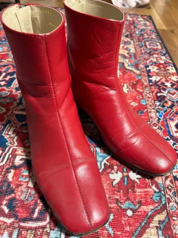 TILLETT 가죽 빨간색 부츠 23.5cm