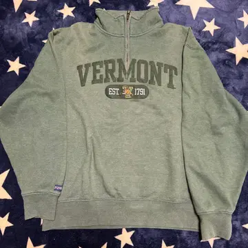 Vermont 하프 지퍼 맨투맨 그린
