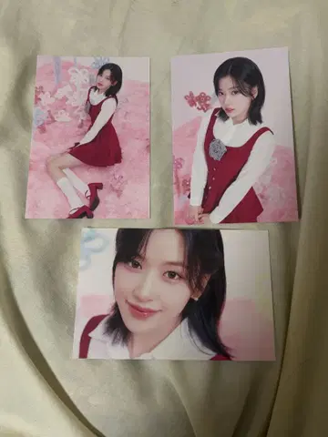 아이돌 사진 세트 빨간색 드레스 3장