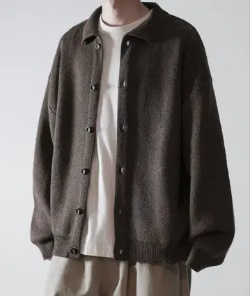 RUUBON 다크 브라운 오버 사이즈 가디건
