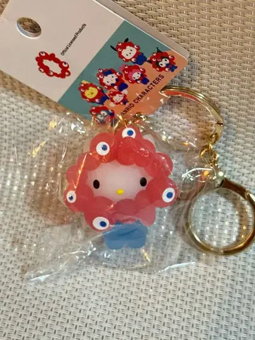 산리오 캐릭터 입체 마스코트 키링 클리어 컬러 키티