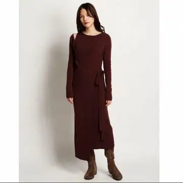 FRAY I.D 다크 브라운 니트 원피스