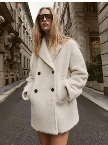 부클레 더블 브레스트 미디 기장 코트 ZARA 코트 M