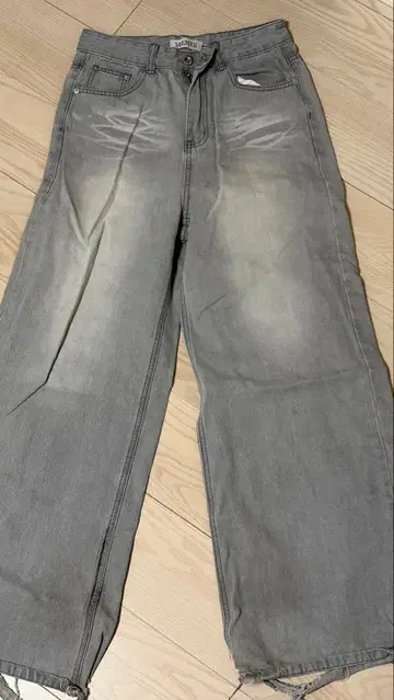 MENES 그레이 와이드 팬츠