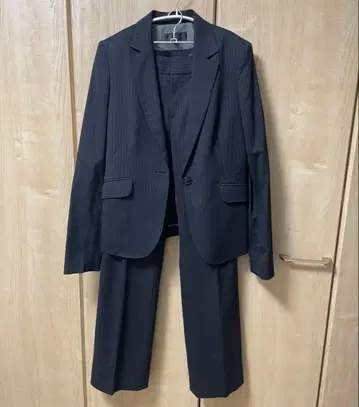 언타이틀 수트 셋업 스트라이프 자켓2 팬츠1 블랙