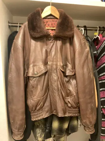 G1 플라이트 자켓 민간품 90s USA제 가죽 자켓