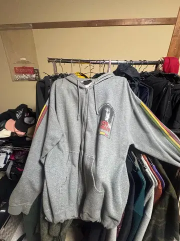 밥 말리 풀 집업 후드티 그레이