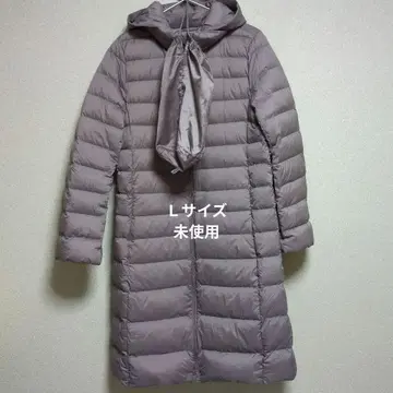 유니클로 울트라 라이트 다운 후디드 코트 L 사이즈 베이지 미사용