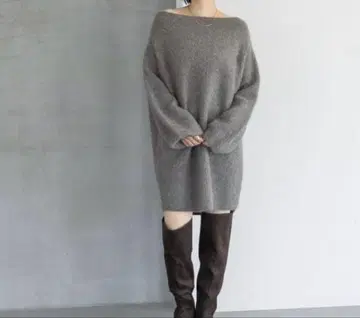 그레이 오프숄더 니트 원피스 FREE 사이즈