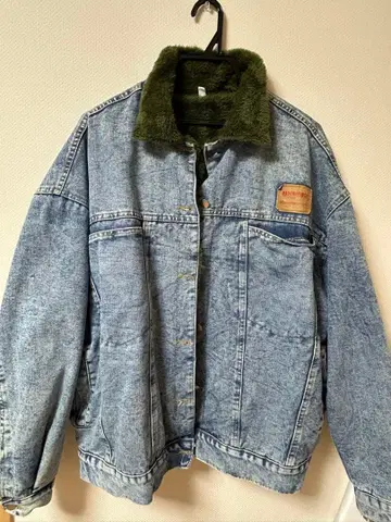 데님 자켓 플리스 옷깃 오버 사이즈