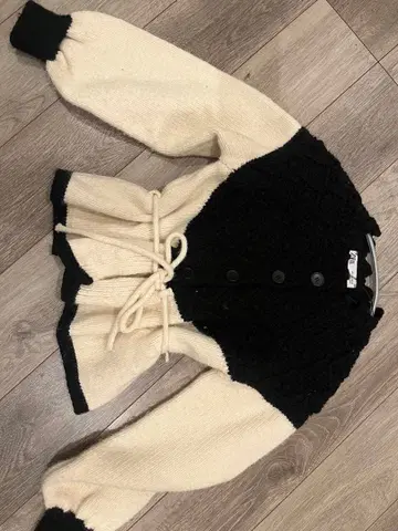 ZARA 바이컬러 뜨개질 니트 가디건