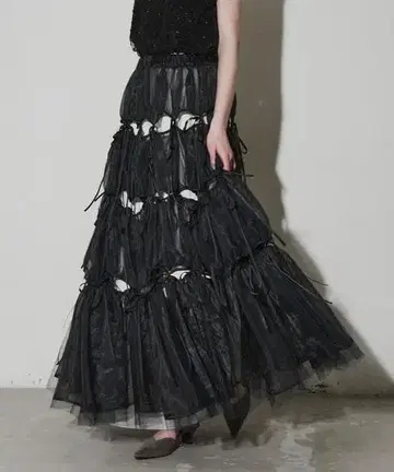 택 포함 LA BELLE ETUDE 볼륨 튤 리본 스커트