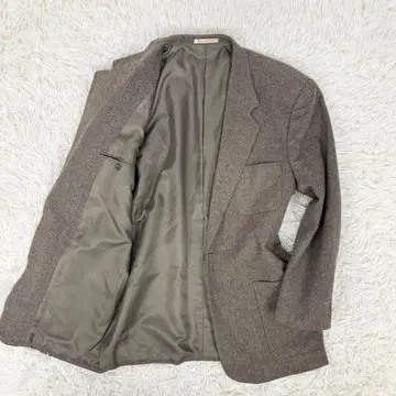 PAPAS 파파스 헤링본 트위드 울 테일러드 자켓 48