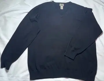 90s L.L.Bean V넥 코튼 스웨터 블랙 니트 XL
