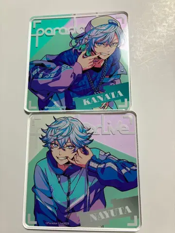 파라라이 에모카 아크릴 코스터 카나타&나유타