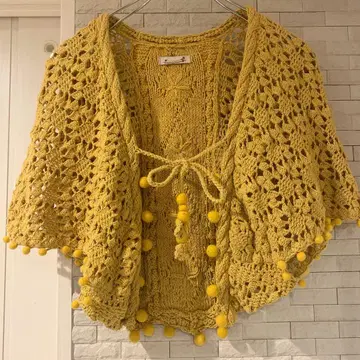 해먹 볼레로 가디건 네팔제 코튼 울 폼폼