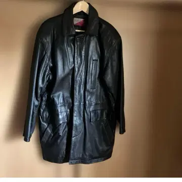 양가죽 블랙 가죽 롱 자켓