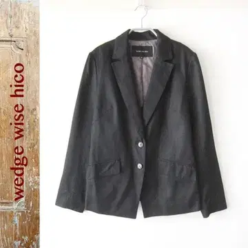 새상품급 wedge wise hico 울 실크 테일러드 자켓 블랙