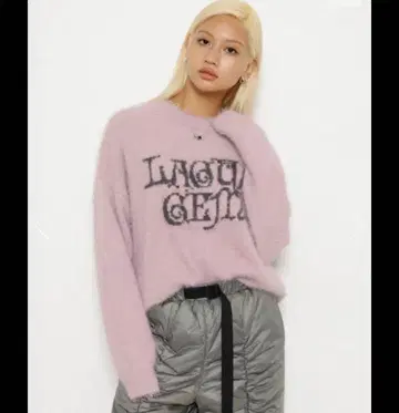 LAGUAGEM 로고 샤기 니트