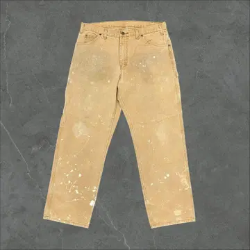 Dickies 페인터 팬츠 L 베이지 덕지 페인트 튄